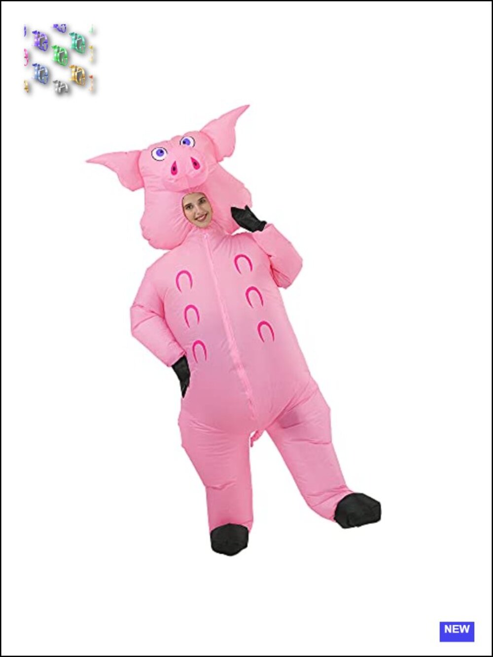 Inflatable Pig Costume Adult Blow Up Halloween Cosplay Party - Picture 2 of 6